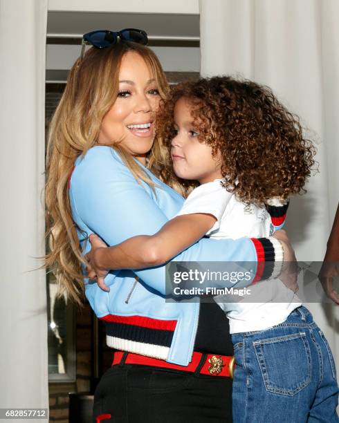 Singer Mariah Carey and Moroccan Scott Cannon attend the Moroccan Scott Cannon and Monroe Cannon Party on Mary 13 in Los Angeles, California.