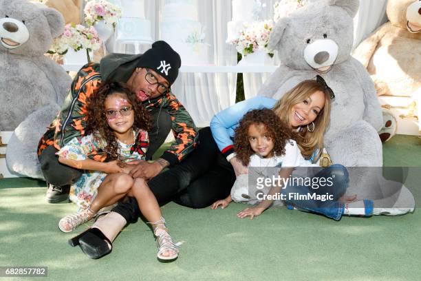 Monroe Cannon, Nick Cannon, Moroccan Scott Canon and Mariah Carey attend the Moroccan Scott Cannon and Monroe Cannon Party on Mary 13 in Los Angeles,...