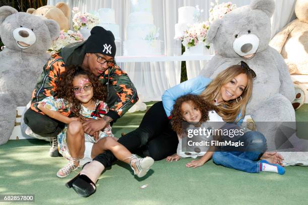 Monroe Cannon, Nick Cannon, Moroccan Scott Canon and Mariah Carey attend the Moroccan Scott Cannon and Monroe Cannon Party on Mary 13 in Los Angeles,...