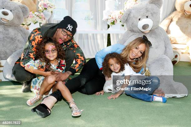 Monroe Cannon, Nick Cannon, Moroccan Scott Canon and Mariah Carey attend the Moroccan Scott Cannon and Monroe Cannon Party on Mary 13 in Los Angeles,...