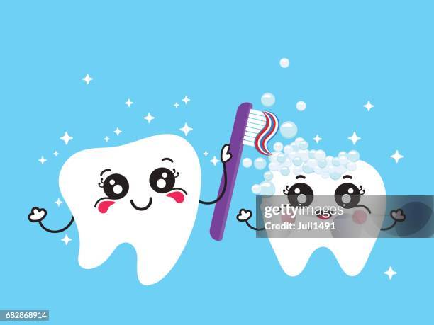 teeth cleaning. the oral hygiene. children's poster. - crown emoji stock illustrations