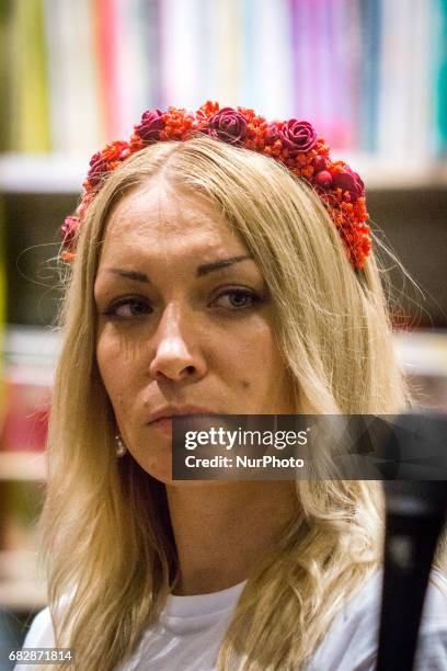 Inna Shevchenko during a conference about the Femen's book &quot;Rebéllion&quot; on May 13 in Lyon, France.