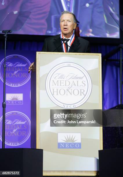 Ohio Governor, John Kasich attends 2017 Ellis Island Medals of Honor Ceremony at Ellis Island on May 13, 2017 in New York City.