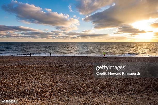 sea fishing on shingle beach - dungeness stock pictures, royalty-free photos & images