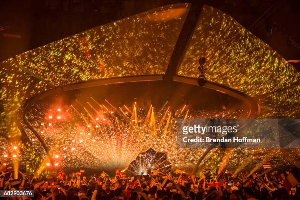 Lucie Jones, the contestant from the United Kingdom, performs at the Eurovision Grand Final on May 13, 2017 in Kiev, Ukraine. Ukraine is the 62nd...