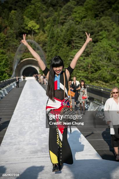 Susie Bubble attends the Louis Vuitton Resort 2018 show at the Miho Museum on May 14, 2017 in Koka, Japan.