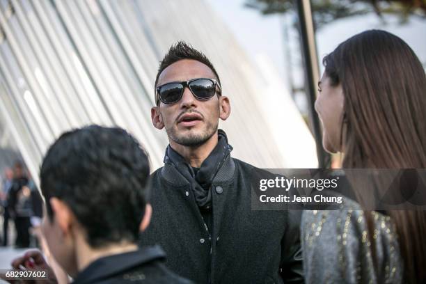 Hidetoshi Nakata attends the Louis Vuitton Resort 2018 show at the Miho Museum on May 14, 2017 in Koka, Japan.