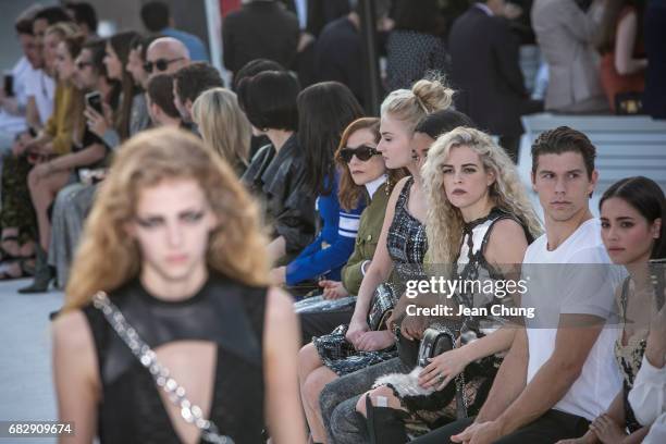 Riley Keough, third from right, attends the Louis Vuitton Resort 2018 show at the Miho Museum on May 14, 2017 in Koka, Japan.