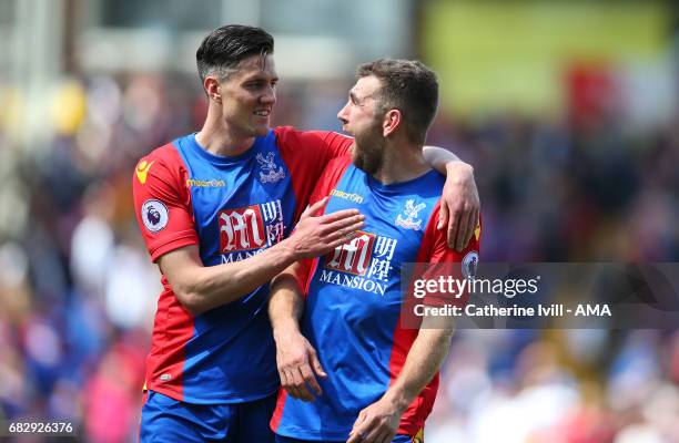 Martin Kelly of Crystal Palace and James McArthur of Crystal Palace celebrate during the Premier League match between Crystal Palace and Hull City at...