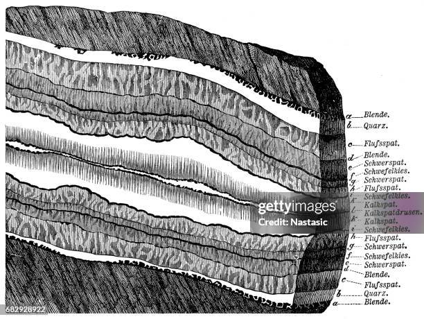 ilustraciones, imágenes clip art, dibujos animados e iconos de stock de sección de un terreno - geología
