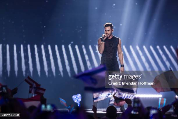 The contestant from Israel, performs during the second Eurovision semi-final on May 11, 2017 in Kiev, Ukraine. Ukraine is the 62nd host of the annual...