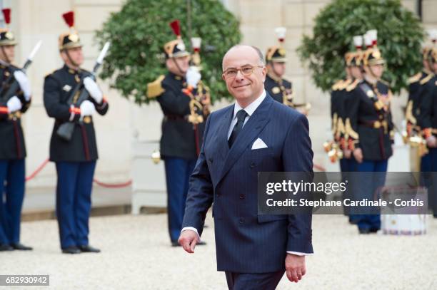 French Prime Minister Bernard Cazeneuve arrives at the Elysee Palace prior to the handover ceremony for New French President Emmanuel Macron at...