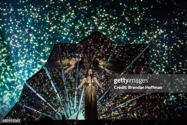 Lucie Jones, the contestant from the United Kingdom, performs during a rehearsal for the Eurovision Grand Final on May 12, 2017 in Kiev, Ukraine....