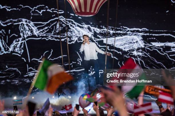 Brendan Murray, the contestant from Ireland, performs during the second Eurovision semi-final on May 11, 2017 in Kiev, Ukraine. Ukraine is the 62nd...