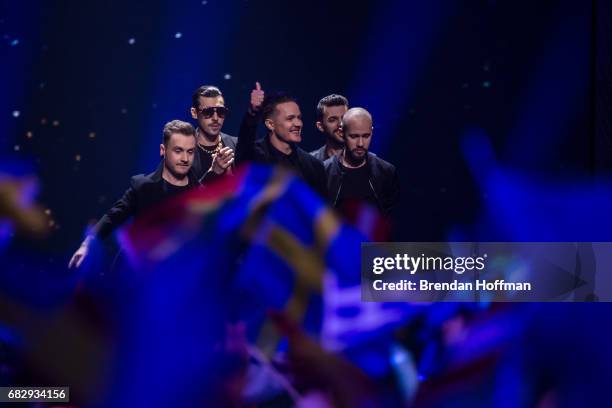 Torvald, the contestants from Ukraine, are introduced at the Eurovision Grand Final on May 13, 2017 in Kiev, Ukraine. Ukraine is the 62nd host of the...