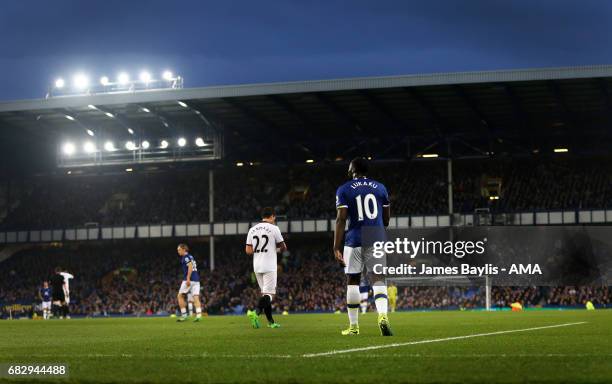 Romelu Lukaku of Everton during the Premier League match between Everton and Watford at Goodison Park on May 12, 2017 in Liverpool, England.