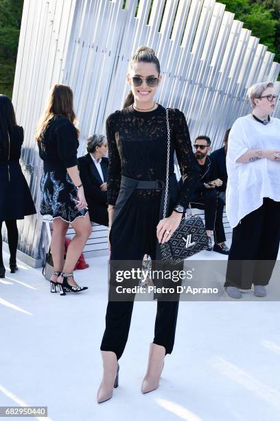 Guest attends the Louis Vuitton Resort 2018 show at the Miho Museum on May 14, 2017 in Koka, Japan.