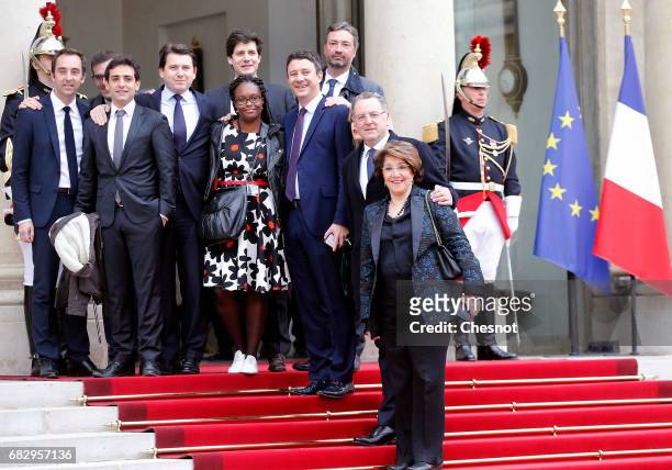 Emmanuel Macron's team and Head of the public relations of the party's "La Republique en marche" Sibeth Ndiaye, "La Republique en marche" spokesman...