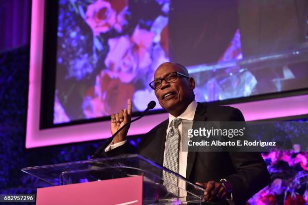Honoree Paris Barclay attends Aviva Family And Children's Services' A Gala at the Beverly Wilshire Four Seasons Hotel on May 13, 2017 in Beverly...