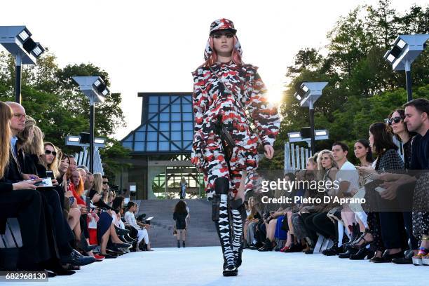 Fernanda Ly showcases the design on runway during the Louis Vuitton Resort 2018 show at the Miho Museum on May 14, 2017 in Koka, Japan.