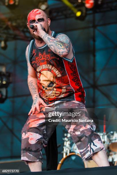 Ivan Moody member of the band Five Finger Death Punch performs live on stage at Autodromo de Interlagos on May 13, 2017 in Sao Paulo, Brazil.