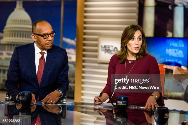 Pictured: Eugene Robinson, Columnist, The Washington Post and Hallie Jackson, NBC News Chief White House Correspondent, appear on "Meet the Press" in...