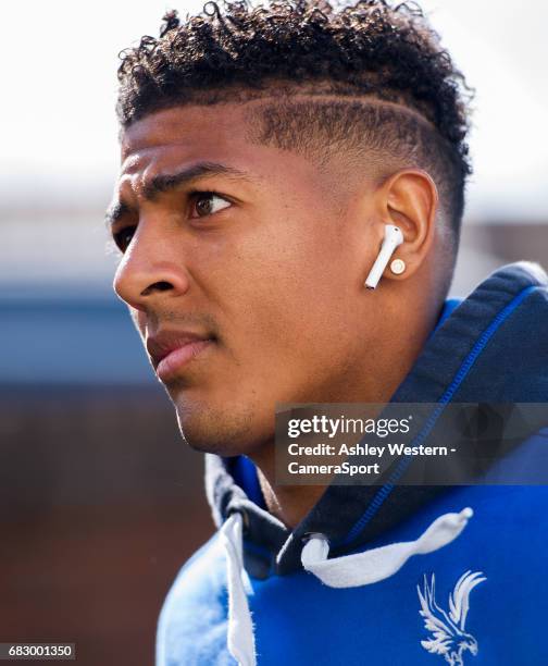 Crystal Palace's Patrick van Aanholt arrives for the Premier League match between Crystal Palace and Hull City at Selhurst Park on May 14, 2017 in...