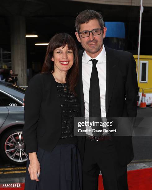 Nancy Strang and Louis Theroux arrive in an Audi at the BAFTA TV on Sunday 14 May 2017 on May 14, 2017 in London, United Kingdom.