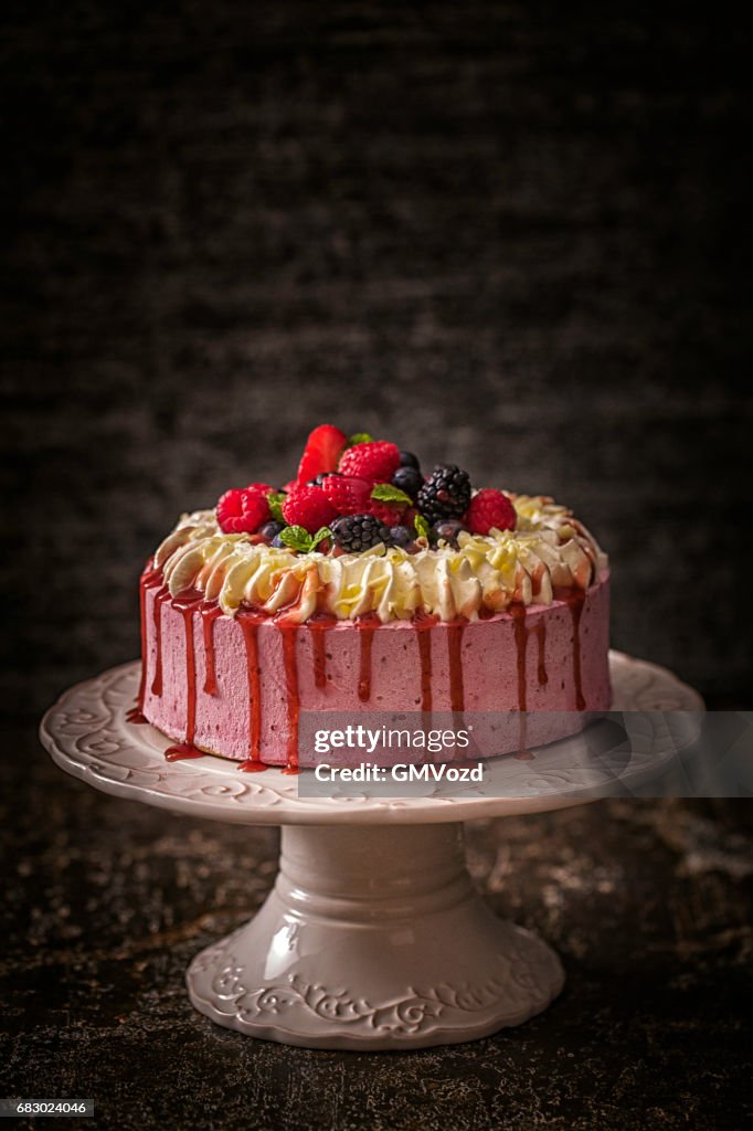 Berry Layer Cake with Whipped Cream