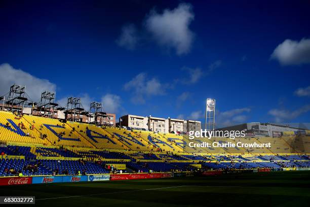 General view of Estadio de Gran Canaria during the La Liga match between UD Las Palmas and Barcelona at Estadio de Gran Canaria on May 14, 2017 in...