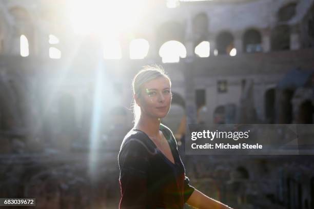 Maria Sharapova of Russia poses for a portrait inside the Rome Colosseum on Day Two of The Internazionali BNL d'Italia 2017 at the Foro Italico on...