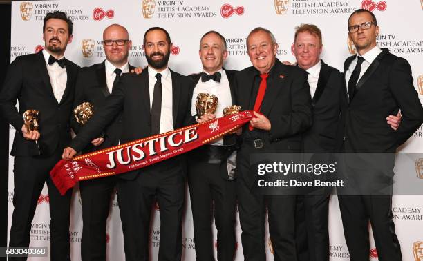 Andy Worboys, Nicholas Bennett, Daniel Gordon, Andy Boag, Phil Scraton, Tim Atack and John Battsek, winners of the Single Documentary award for...