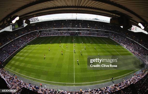 General view inside the stadium during the Premier League match between Tottenham Hotspur and Manchester United at White Hart Lane on May 14, 2017 in...