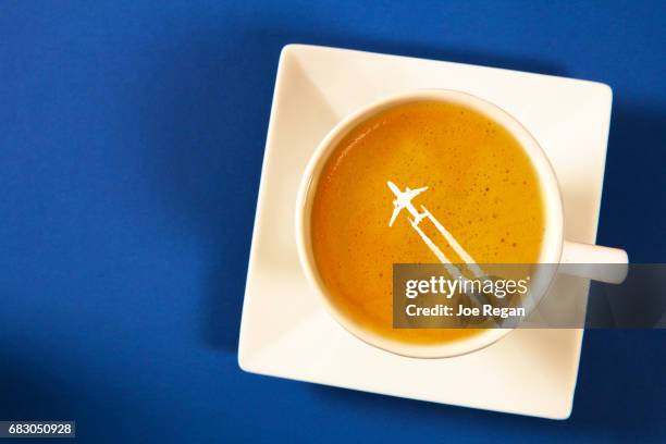a cup of latte with decorated foam. - coffee foam imagens e fotografias de stock