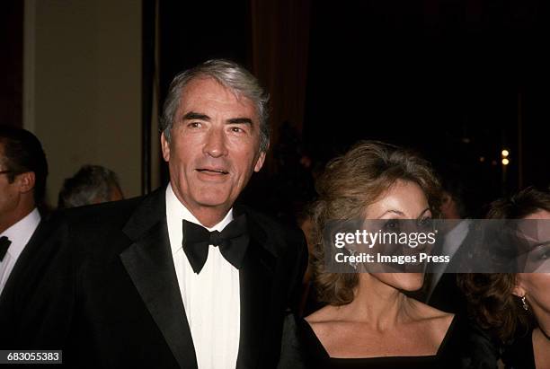 Gregory Peck and wife Veronique circa 1981 in Los Angeles, California.