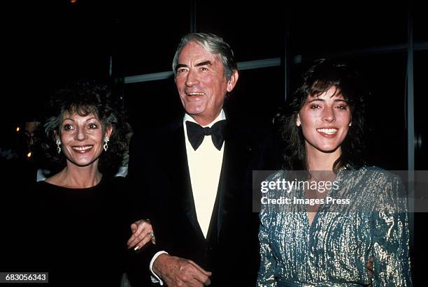 1980s: Gregory Peck, wife Veronique and daughter Cecilia circa 1980s in New York City.