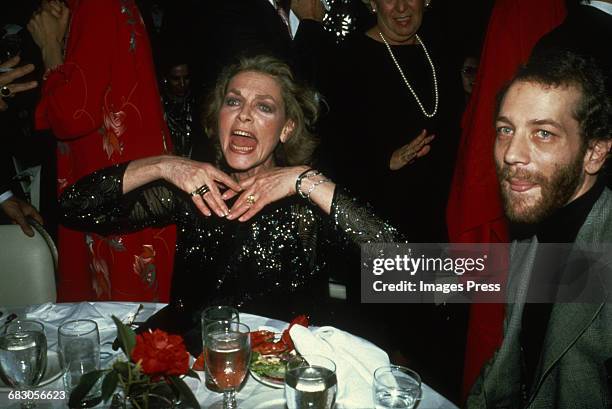 Lauren Bacall and son Stephen Bogart circa 1981 in New York City.
