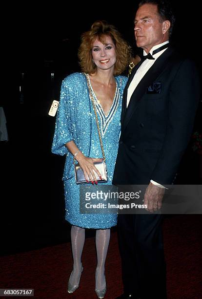 Kathie Lee Gifford and husband Frank Gifford attend the Moda Italia Gala promoting Italian trade circa 1989 in New York City.