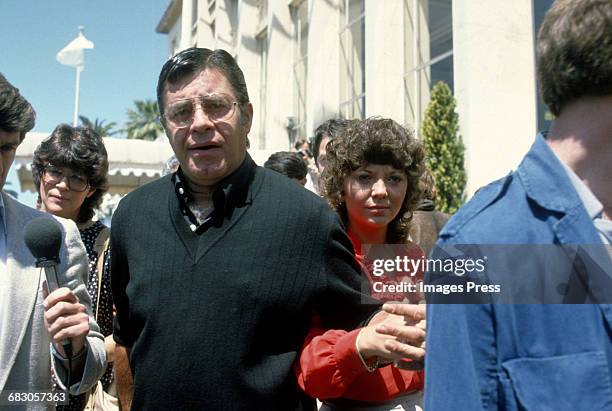 Jerry Lewis and SanDee Pitnick out and about circa 1982.