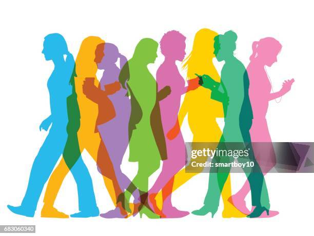 business women or commuters - women's issues stock illustrations