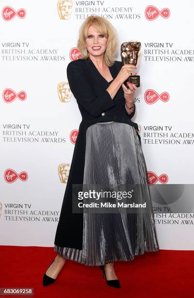 Joanna Lumley, winner of the BAFTA Fellowship Award poses in the Winner's room at the Virgin TV BAFTA Television Awards at The Royal Festival Hall on...
