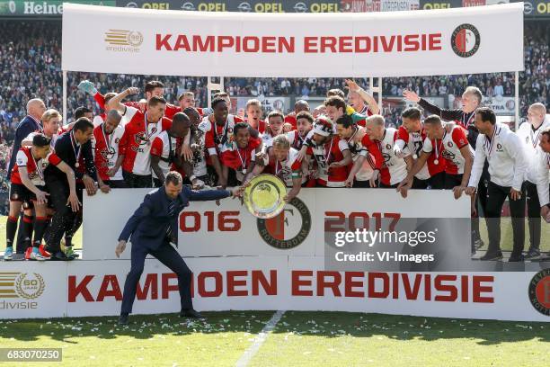 Mohamed El Hankouri of Feyenoord, Emil Hansson of Feyenoord, coach Giovanni van Bronckhorst, Karim El Ahmadi of Feyenoord, Wessel Dammers of...