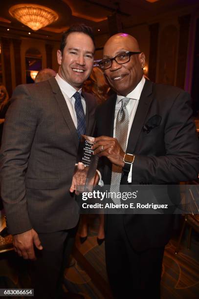 Actor Mark-Paul Gosselaar and honoree Paris Barclay attend Aviva Family And Children's Services' A Gala at the Beverly Wilshire Four Seasons Hotel on...