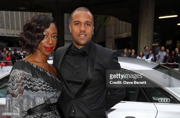 Nikki Amuka-Bird and O. T. Fagbenle arrive in an Audi at the BAFTA TV on Sunday 14 May 2017 on May 14, 2017 in London, United Kingdom.