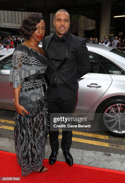 Nikki Amuka-Bird and O. T. Fagbenle arrive in an Audi at the BAFTA TV on Sunday 14 May 2017 on May 14, 2017 in London, United Kingdom.