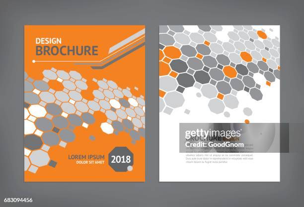 brochure template - octagon stock illustrations