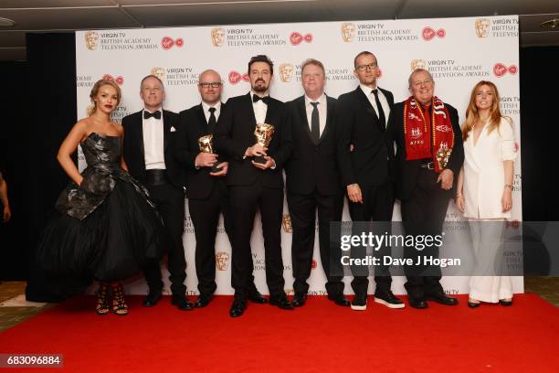 Presenter Katie Piper, Andy Worboys, Andy Boag, Daniel Gordon, Nicholas Bennett, Tim Atack, John Battsek and Phil Scraton, winners of the Single...