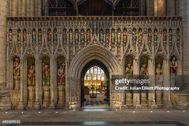 the rood screen in ripon cathedral. - ripon stock pictures, royalty-free photos & images