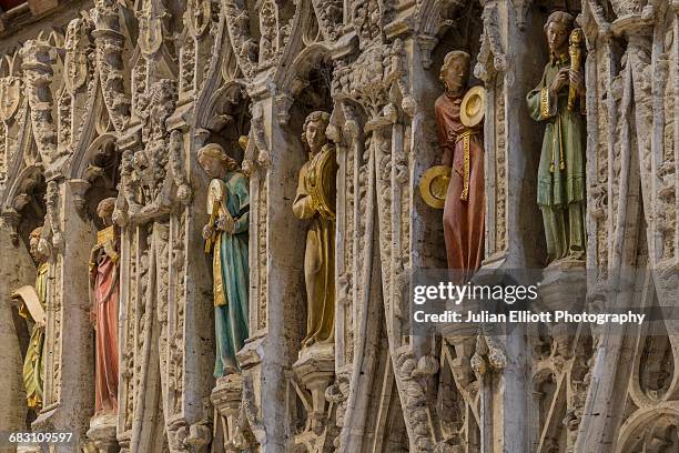 detail of the rood screen in ripon cathedral. - ripon stock-fotos und bilder