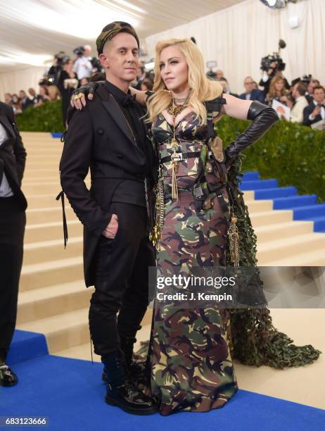 Jeremy Scott and Madonna attend the "Rei Kawakubo/Comme des Garcons: Art Of The In-Between" Costume Institute Gala at Metropolitan Museum of Art on...